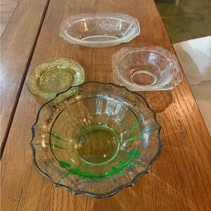 Vintage Glass Bowl and Plate Set